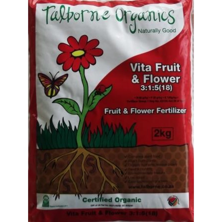 Talborne 2Kg Vita Fruit & Flower 3:1:5 Organic Fertilizers