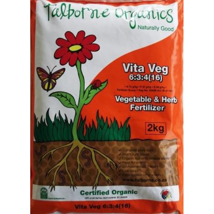 Talborne 2Kg Vita Veg 6:3:4 Organic Fertilizers